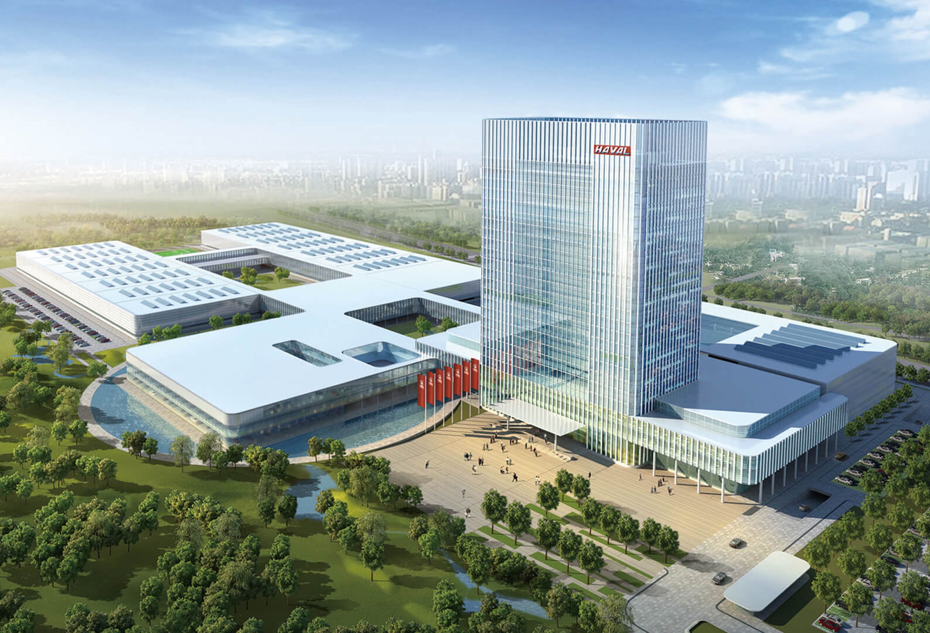 Birds eye view of the GWM head office in China