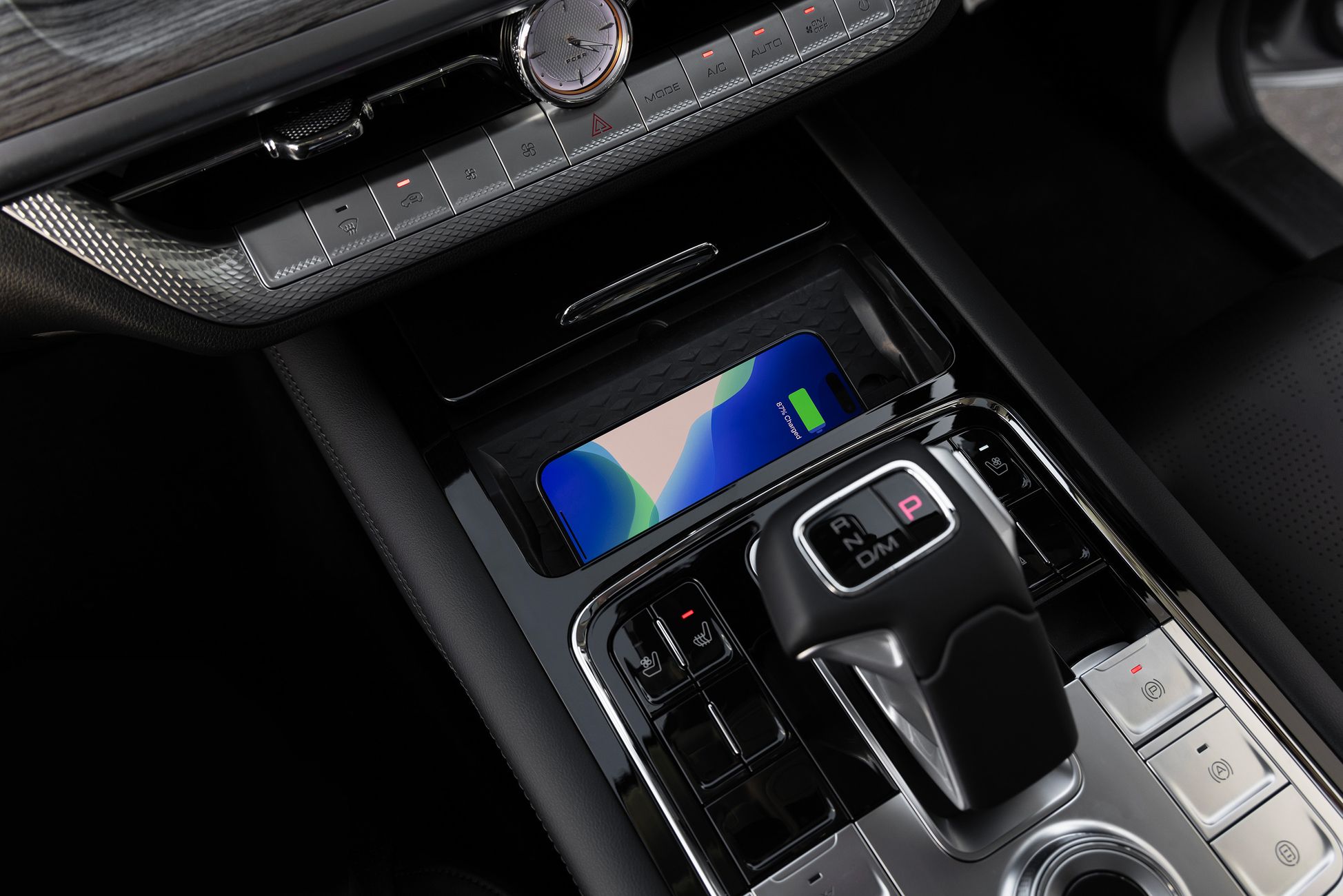 The centre console in the GWM Cannon Alpha - GWM's larger ute available in hybrid